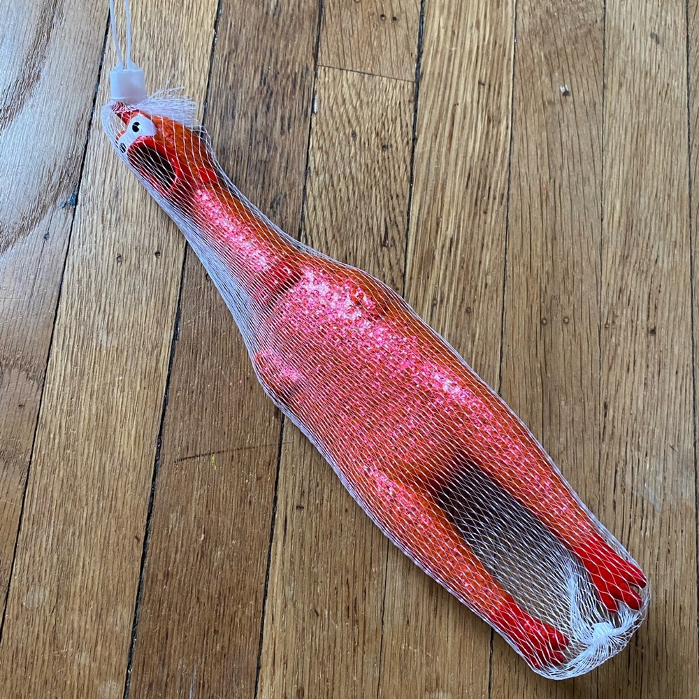 Red Glitter Rubber Chicken NWT - Picture 1 of 5
